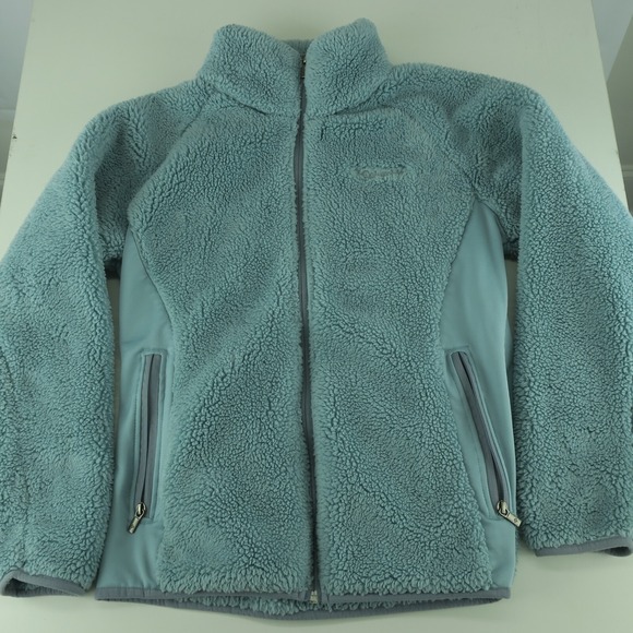 Columbia Fleece Full Zip‎ Sweater Jacket Womens Large Green Teal - Picture 1 of 9